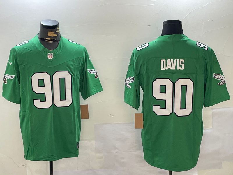Men Philadelphia Eagles #90 Davis Green Throwback 2024 Nike Vapor Limited NFL Jersey style 1->philadelphia eagles->NFL Jersey